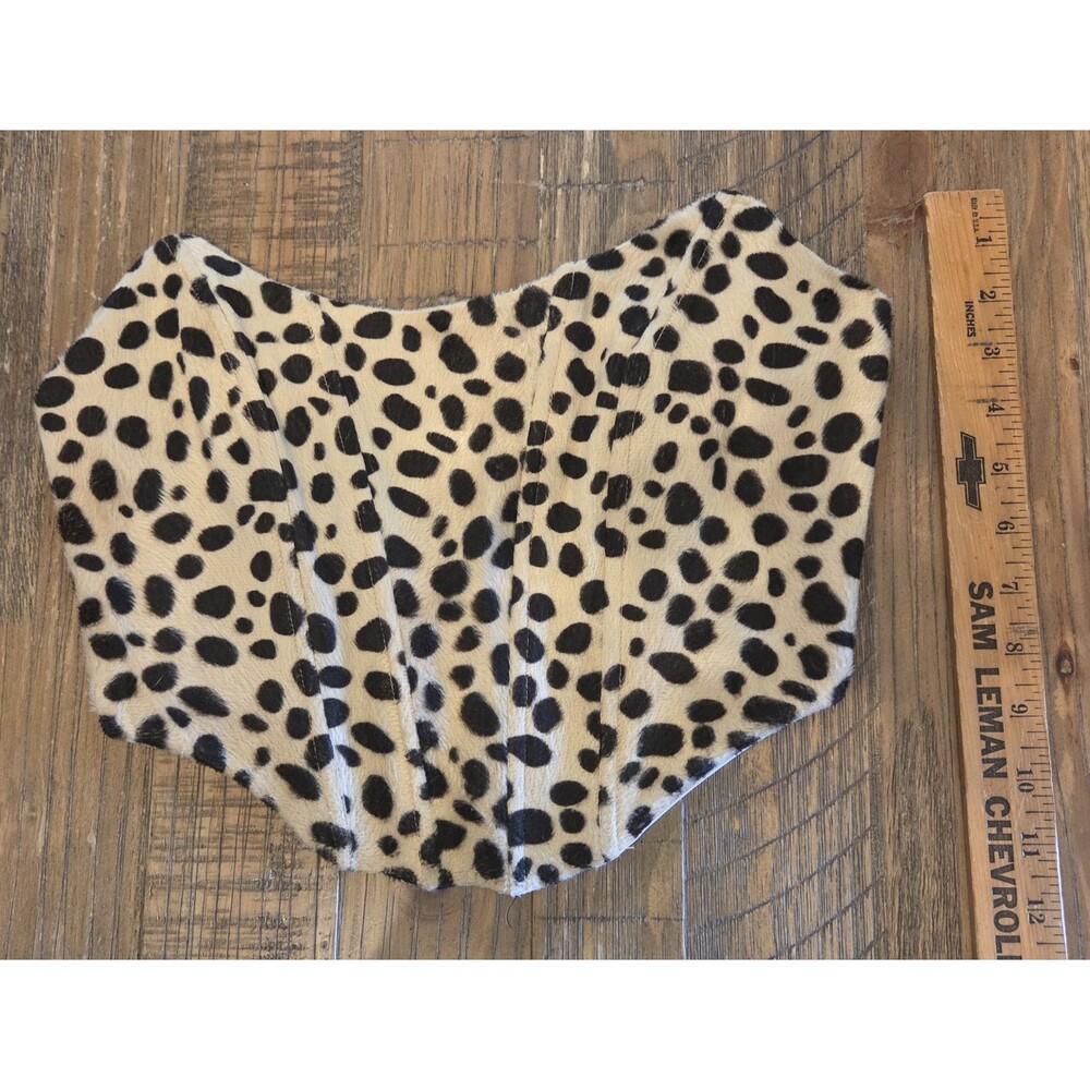 OLM Urban Outfitters Velvet Leopard Strapless Bustier Corset Top Small